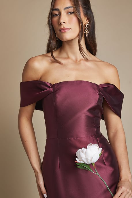 Coast Honoured Twill Bardot-Säulen-Midikleid für Brautjungfern - Image 2
