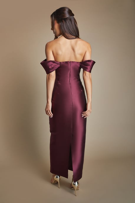 Coast Honoured Twill Bardot-Säulen-Midikleid für Brautjungfern - Image 3