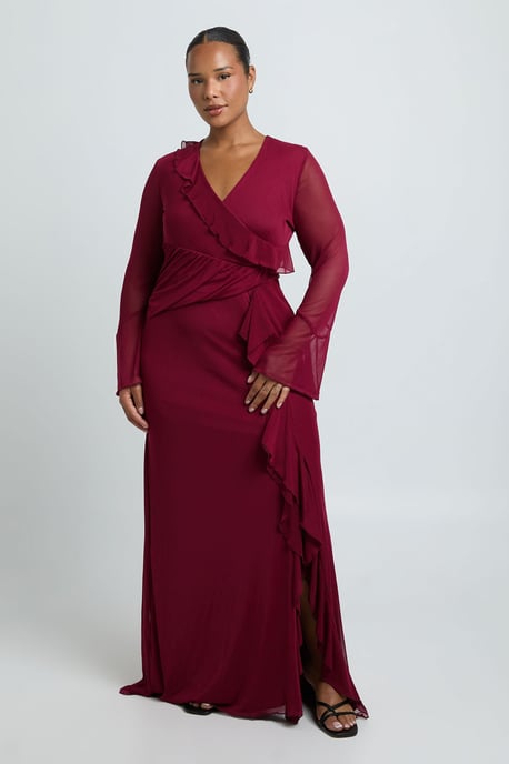 Plus Wickel-Maxikleid mit Rüschendetail - Image 2