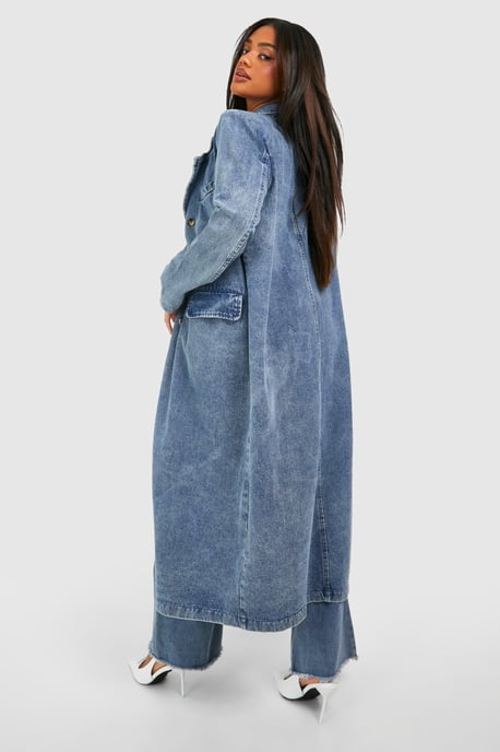 Boohoo Zweireihiger Denim-Trenchcoat - Image 2