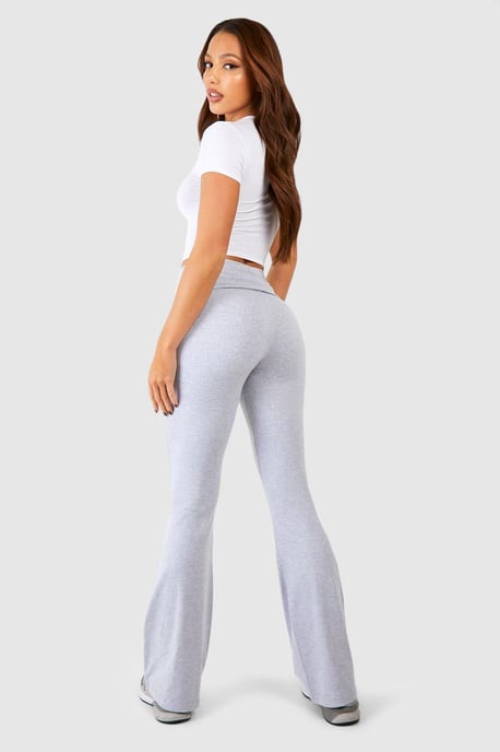 Tall Baumwoll-Jersey Yoga-Schlaghose mit umgeschlagenem Bund - Image 2
