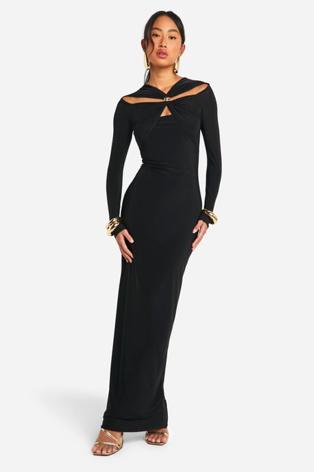 Boohoo Kleid in Maxilänge mit Cut-out-Detail - Image 1