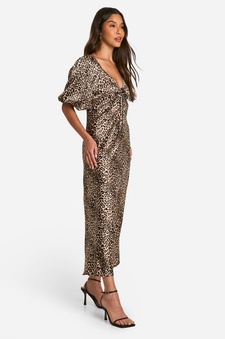 Leoparden-Midaxikleid mit Puffärmeln - Image 3