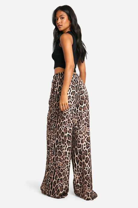Boohoo Tall Hose mit Animalprint und weitem Bein - Image 2