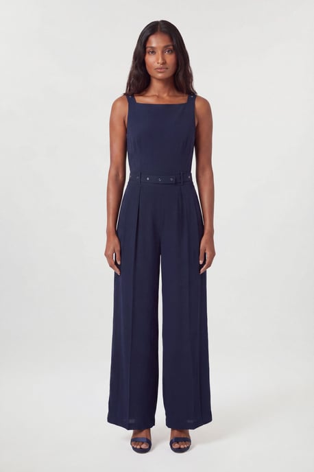 Tailored Crepe Plissierter Kilt-Jumpsuit - Image 1