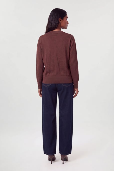 Viskose-Mix-Pullover mit Bindeband am Ausschnitt - Image 2