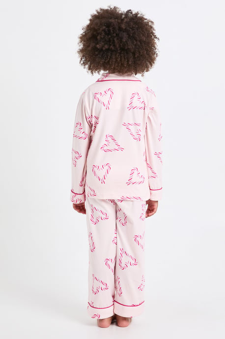 Kinder-Pyjama-Set für die ganze Familie mit Zuckerstangen-Print, superweich, Langarmshirt und Hose - Image 2