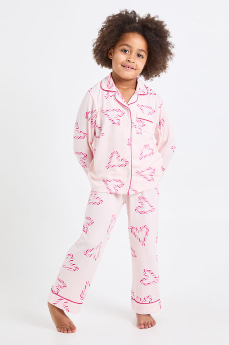 Kinder-Pyjama-Set für die ganze Familie mit Zuckerstangen-Print, superweich, Langarmshirt und Hose - Image 3