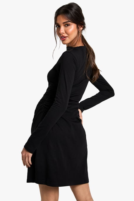 Minikleid mit Raffungen und Schlitz-Ausschnitt - Image 2