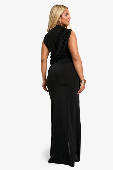 Boohoo Plus Slinky Maxikleid mit Wickeldetail - Image 2