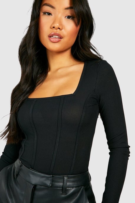 Boohoo Petite Ripp-Corsagen-Body - Image 3