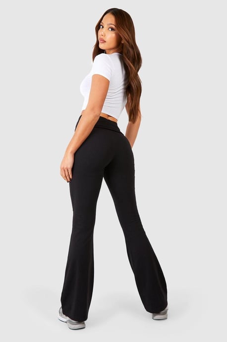 Tall Baumwoll-Jersey Yoga-Schlaghose mit umgeschlagenem Bund - Image 2