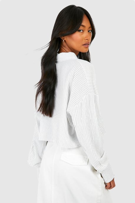 Boohoo Gestreiftes Cropped-Hemd - Image 2
