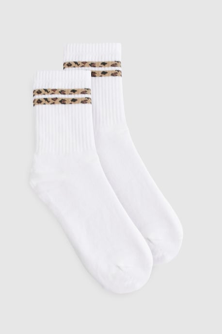 Leoparden-Sportsocken mit Doppelstreifen - Image 1