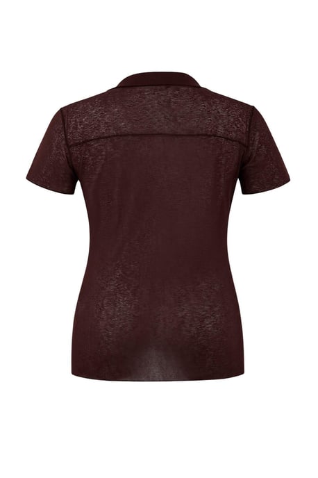 Trendyol Curve Damen Braun Einfarbig Kurz Tailliert Große Größen Blusen - Image 4