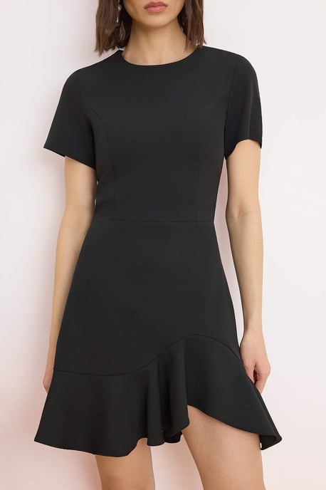 TRENDYOLMİLLA Damen Schwarz Einfarbig Kurz / Mini Kurz Skater Kleider - Image 4