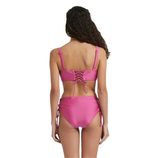 Be You - Zweiteiliger Badeanzug-Set für Damen, Gitterrücken (Himbeere) - Image 3