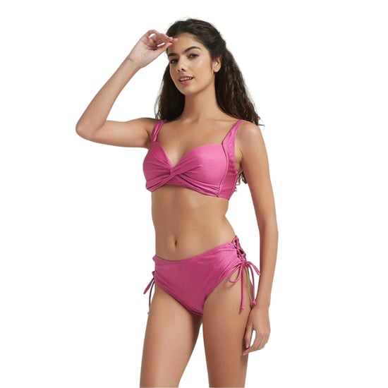 Be You - Zweiteiliger Badeanzug-Set für Damen, Gitterrücken (Himbeere) - Image 4