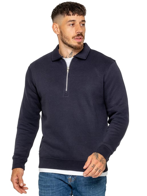 Enzo Milano | Herren-Sweatshirt mit halbem Reißverschluss und Polokragen - Image 1