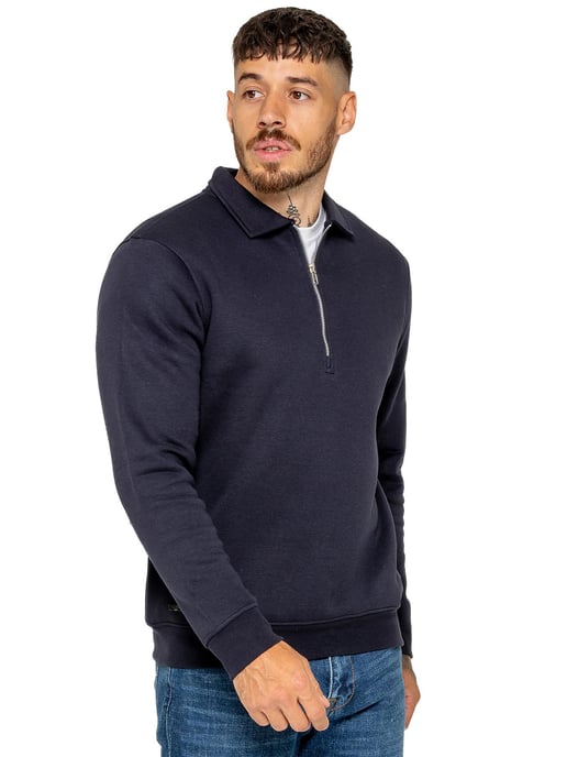 Enzo Milano | Herren-Sweatshirt mit halbem Reißverschluss und Polokragen - Image 3