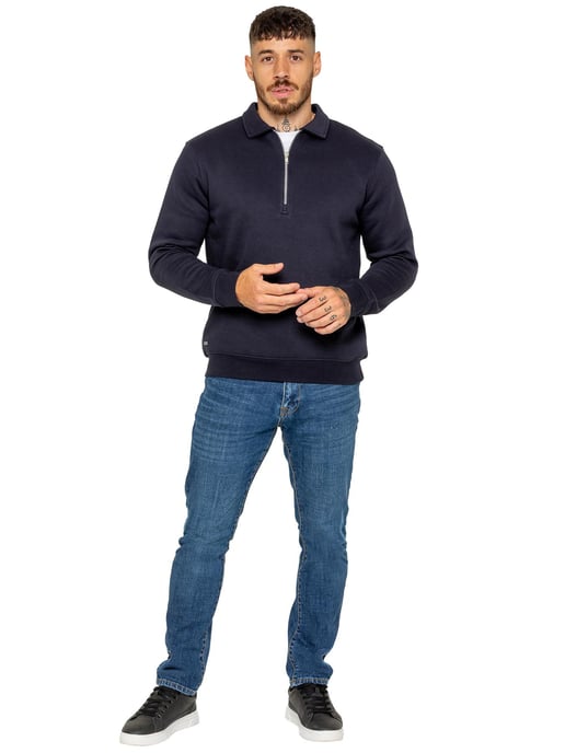 Enzo Milano | Herren-Sweatshirt mit halbem Reißverschluss und Polokragen - Image 4