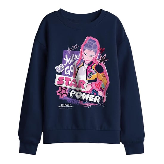 K-Pop Demon Hunters - Sweatshirt für Kinder, Sternemuster (Marine) - Image 1