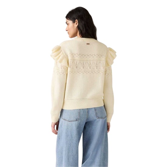 Levis - "Shane" Pullover Top für Damen, Pointelle-Stoff, Flatter-Ärmel (Tofu) - Image 3