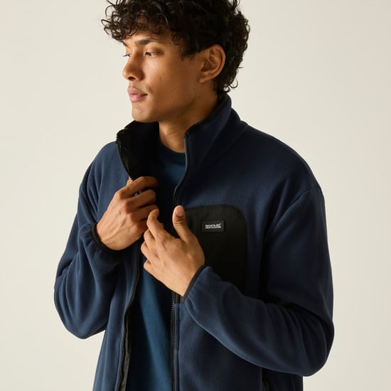 Regatta - "Frankie" Fleecejacke für Herren, Durchgehender Reißverschluss (Marine/Schwarz) - Image 4