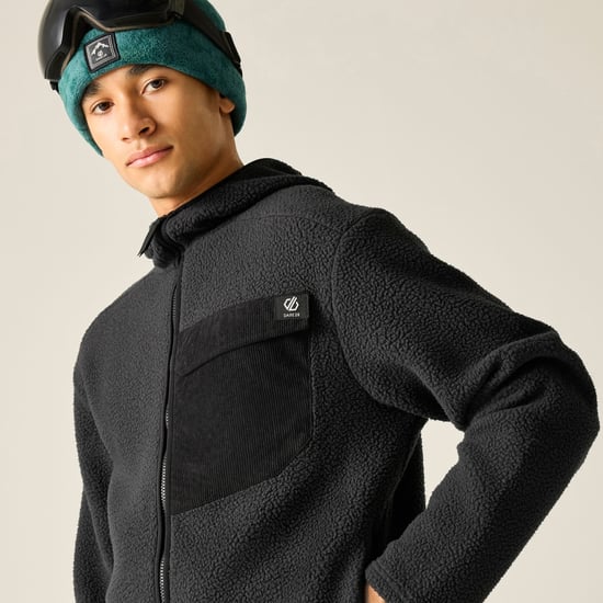 Dare 2B - "Firn" Fleecejacke für Herren, mit Kapuze, Teddyfleece (Schwarz) - Image 5