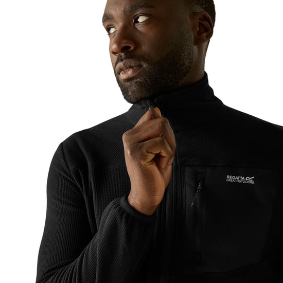 Regatta - "Eadle" Fleece für Herren, Durchgehender Reißverschluss (Schwarz) - Image 5