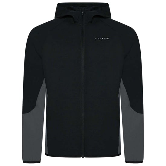 Gym King - Windjacke für Herren, mit Kapuze, Raglanärmel (Schwarz/Graphit) - Image 2