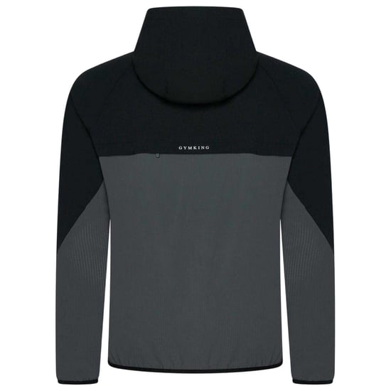 Gym King - Windjacke für Herren, mit Kapuze, Raglanärmel (Schwarz/Graphit) - Image 3