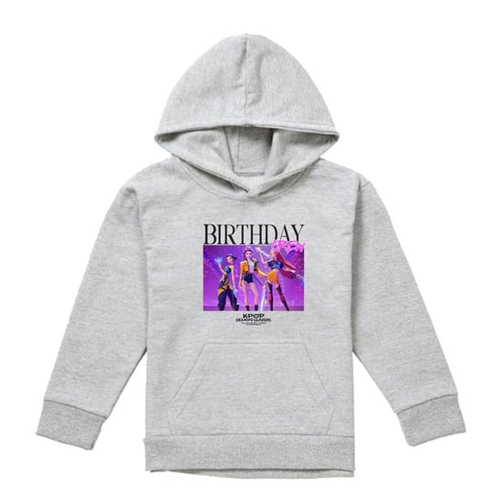 K-Pop Demon Hunters - "Huntrix Birthday Crew Group" Hoodie zum Überziehen für Kinder (Sportliches Heather) - Image 1