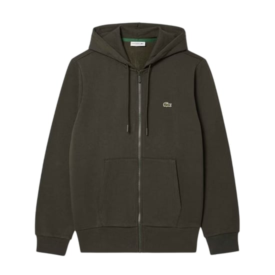 Lacoste - "Basic" Hoodie mit durchgehendem Reißverschluss für Herren, Baumwollmischung (Khakigrün) - Image 2