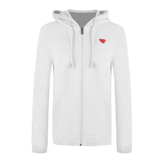 Love Moschino - "Love" Hoodie mit durchgehendem Reißverschluss für Damen (Weiß) - Image 1