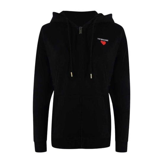 Love Moschino - Hoodie mit durchgehendem Reißverschluss für Damen, Baumwolle, Leger (Schwarz) - Image 1