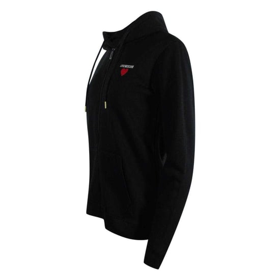 Love Moschino - Hoodie mit durchgehendem Reißverschluss für Damen, Baumwolle, Leger (Schwarz) - Image 3