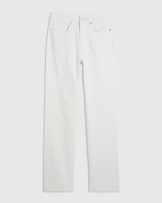 River Island Damenjeans mit geradem Bein, Weiß, Stretch, Reißverschluss und Knopf - Image 6