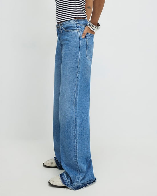 River Island Damenjeans mit weitem Bein, Blau, Umschlagbund, cleanem Bund - Image 4