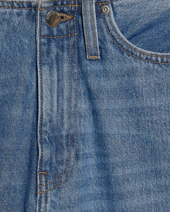 River Island Damenjeans mit weitem Bein, Blau, Umschlagbund, cleanem Bund - Image 5