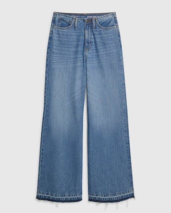 River Island Damenjeans mit weitem Bein, Blau, Umschlagbund, cleanem Bund - Image 6