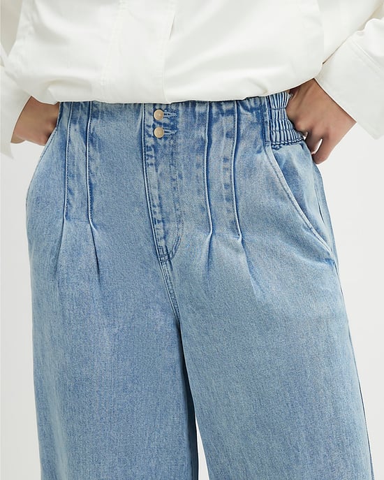 River Island Damenjeans mit weitem Bein, Blau, Elastischer Abnäher vorn - Image 4