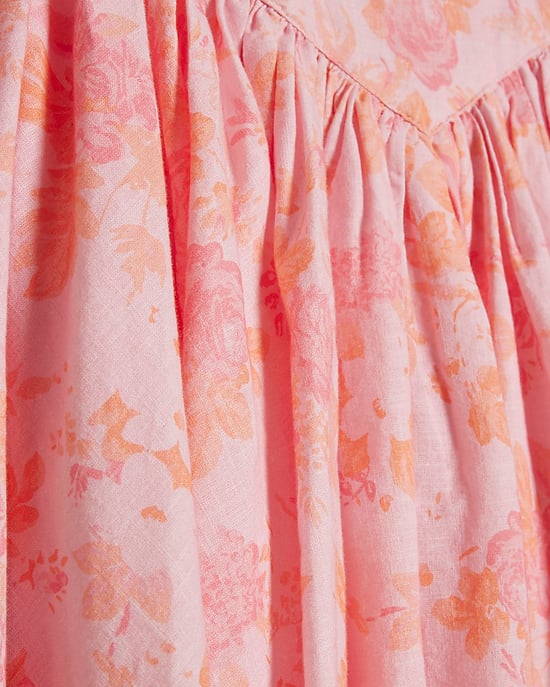 River Island Mädchenkleid Rosa Blumenmuster Baumwolle Premium Carré-Ausschnitt - Image 2