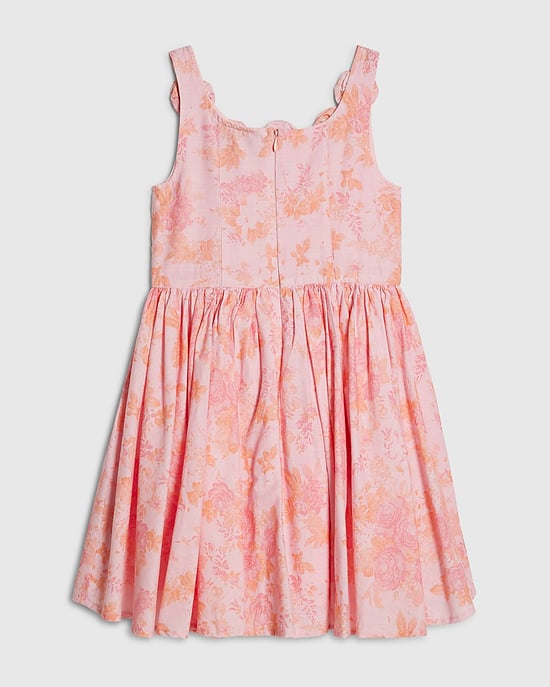 River Island Mädchenkleid Rosa Blumenmuster Baumwolle Premium Carré-Ausschnitt - Image 5