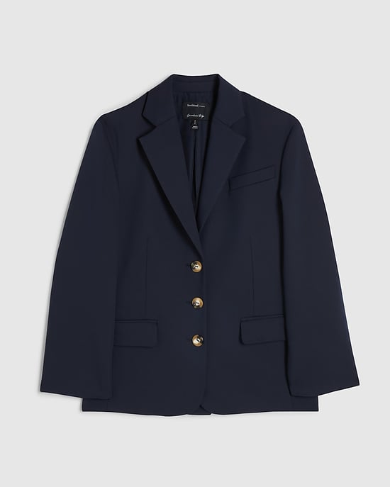 River Island Damenblazer Marineblau Oversize Langarm Knopfverschluss - Image 6