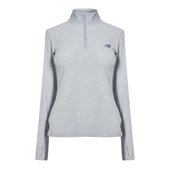 New Balance - Trainingsjacke für Damen, mit kurzem Reißverschluss, Laufen (Grau) - Image 1