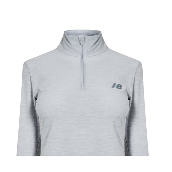 New Balance - Trainingsjacke für Damen, mit kurzem Reißverschluss, Laufen (Grau) - Image 3