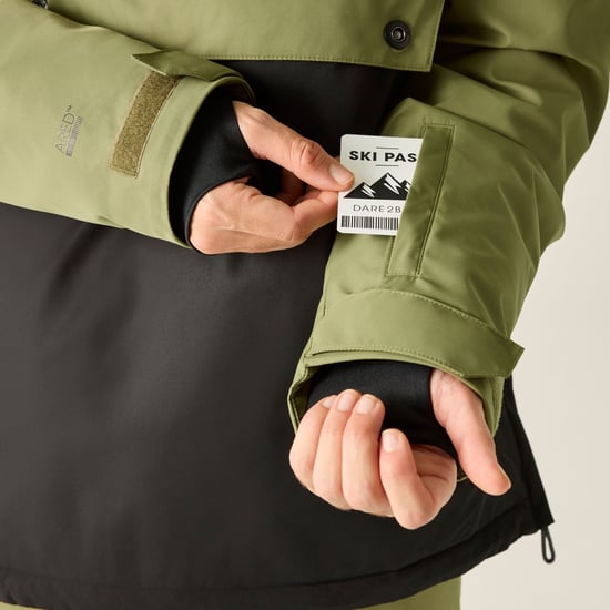 Dare 2B - "Freeride III" Skijacke für Herren, Über den Kopf (Schwarz/Martini Olive) - Image 4