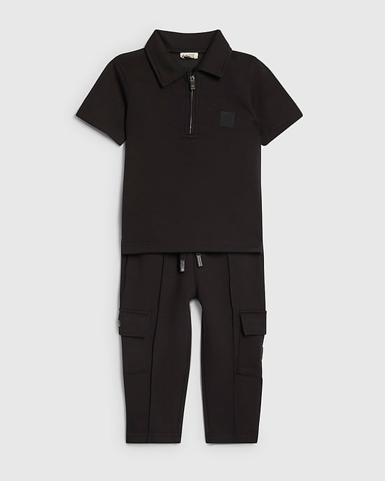 River Island Mini Jungen-Poloshirt- und Shorts-Set Schwarz Luminis 2-teilig - Image 5