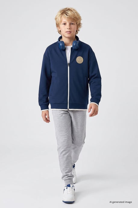 Youth Sweatshirt mit Reißverschluss und Rundhalsausschnitt - Image 1